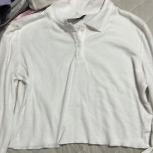 white long sleeve collar shirt